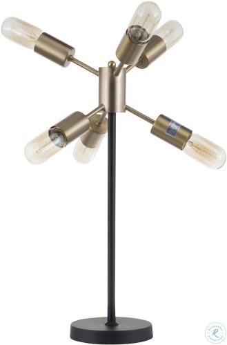 BBB24826615 LumiSource Spark Black Antique Brass Table Lamp