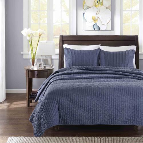 BBB24854327 Carson Carrington Jorpeland Navy Quilted Coverlet Set - King - Cal King