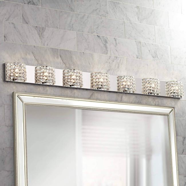 BBB22939411 Vienna Full Spectrum Cesenna 64 1/2inch Wide Crystal Bath Light