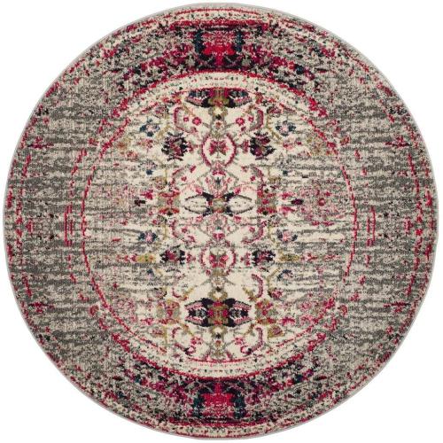 BBB15617677 Safavieh Monaco MNC209T Grey / Ivory Rug 9' x 9' Round