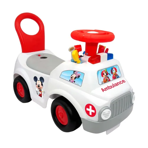 BBB27871007 Kiddieland Toys Limited Lights N' Sounds Mickey Activity Ambulance Ride-On