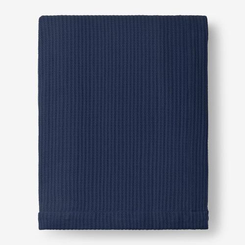 BBB25473087 The Company Store Cable Knit Cotton Twin Blanket in Midnight Blue