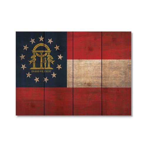 BBB21032975 Wood State Flag Signs - Large - Georgia