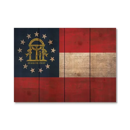 BBB21032975 Wood State Flag Signs - Large - Georgia