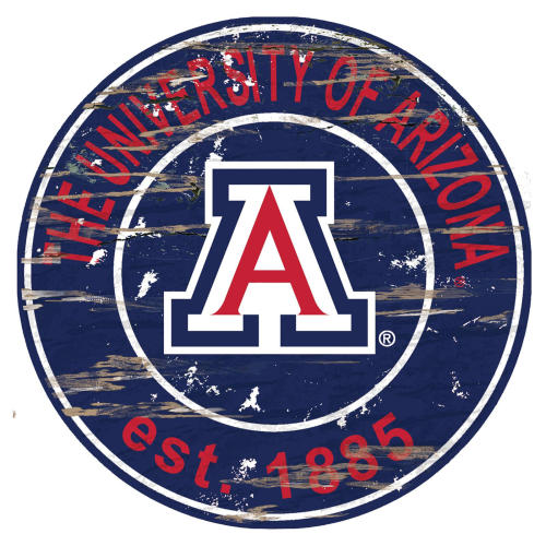 BBB19249049 NCAA Round Distressed Sign: Arizona