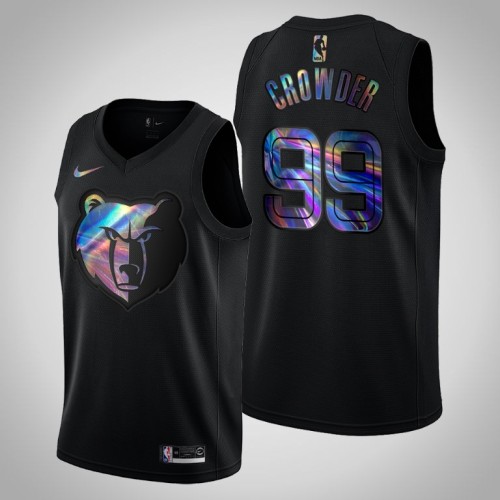 Grizzlies Jae Crowder Black Iridescent Logo Holographic Hardwood Classics Jersey