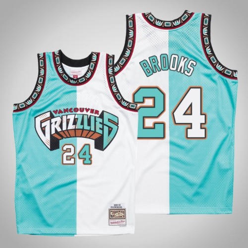 Grizzlies Dillon Brooks White Teal Split Hardwood Classics Jersey
