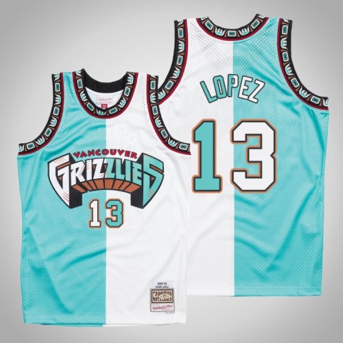 Grizzlies Felipe Lopez White Teal Split Hardwood Classics Jersey