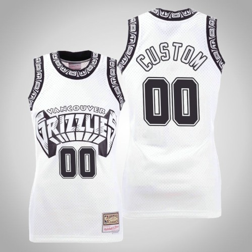 Grizzlies Custom White Concord Collection Hardwood Classics Jersey