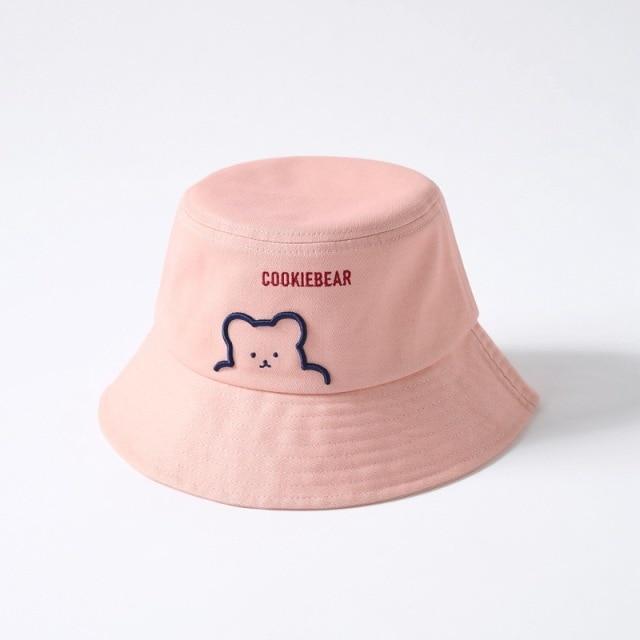 New Kpop Bucket Hat Women Embroidery Letters Double Side Cotton Reversible Sun Protection Cap Men's Panama Hat Fisherman Hats