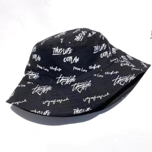 New Kpop Bucket Hat Women Embroidery Letters Double Side Cotton Reversible Sun Protection Cap Men's Panama Hat Fisherman Hats