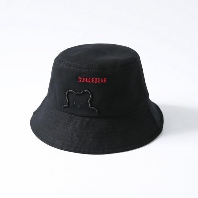 New Kpop Bucket Hat Women Embroidery Letters Double Side Cotton Reversible Sun Protection Cap Men's Panama Hat Fisherman Hats