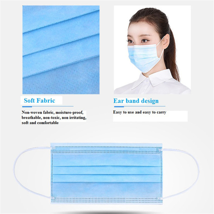 Filter 3-ply Disposable Face Mask Personal protection dust-proof Anti Spittle Eye Mask for Earloop