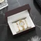 2020 luxury watch sets women's gold wristwatches with stainless steel bracelet fashion diamond gift set free shipping