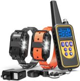 dog training collar,dog shock collar with 2600ft remote,waterproof rechargeable dog collar with vibration