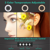 8 LED Selfie Ring Light for Live Stream/Makeup/YouTube Tik Tok Video, Dimmable Beauty Ringlight with Tripod Stand