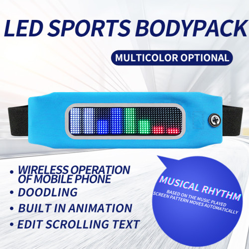 Bluetooth LED sports waist bag advertising small and light fanny pack eye catching running hiking sport bags