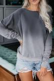 Gray Ombre Crewneck Long Sleeve Sweatshirt