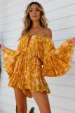 Yellow Off Shoulder Boho Romper