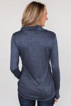 Blue All This Time Zipper Pullover Top