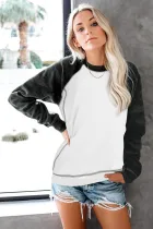 White Camo Print Long Sleeve Sweatshirts