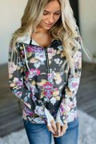 Multicolor Half Zip Hoodie