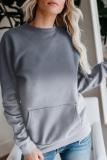 6Gray Ombre Kangroo Pocket Pullover Sweatshirt