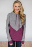 Red Rely on You Color Block Hoodie