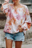 Multicolor Tie-dyed Round Neck Sweatshirt