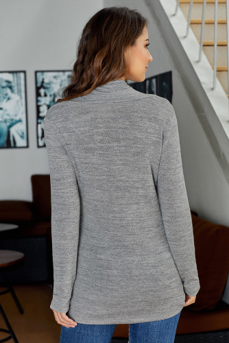 Gray All This Time Zipper Pullover Top