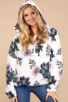 White Floral Print Rain Jacket