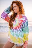 Multicolor Oversized Rainbow Tie Dye Hoodie