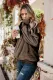 Brown Traverse Pocketed Sherpa Pullover Sweatshirt
