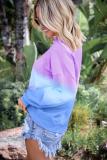 Color Block Tie Dye Pullover Sweatshirt