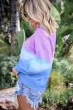 Color Block Tie Dye Pullover Sweatshirt