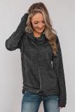 Black Twist of Winter Cowl Neck Top