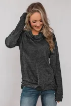 Black Twist of Winter Cowl Neck Top