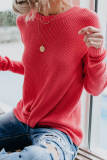 Red Knot Your Girlfriend Thermal Knit Top