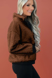 Brown Fleece Pullover Sweatshirt