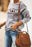 Christmas Tree Letters Print Pullover Sweatshirt