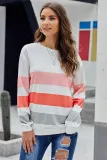 White Dreaming of Spring Striped Pullover Top