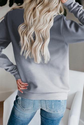 6Gray Ombre Kangroo Pocket Pullover Sweatshirt