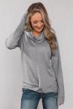 Gray Twist of Winter Cowl Neck Top