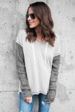 Gray Clear As Day Contrast Knit Top
