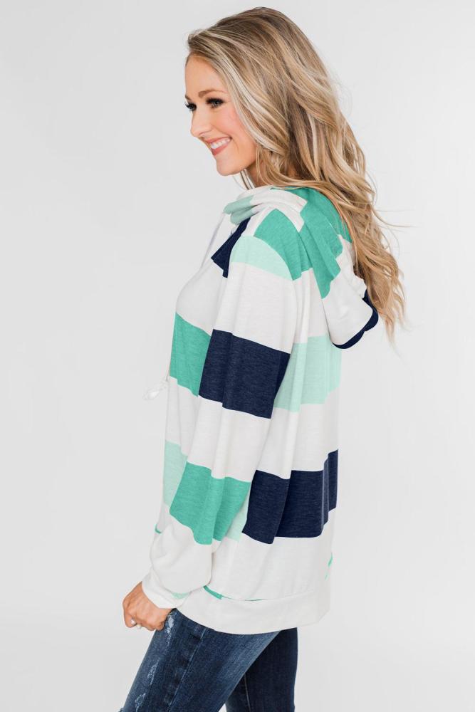 Green Knocking Overlap Hoodie