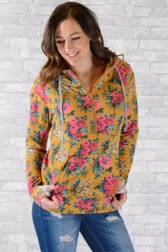 Yellow Half Zip Hoodie
