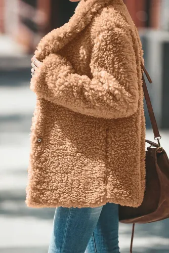 img Brown Iconic Pocketed Sherpa Jacket