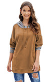 Khaki Contrast Hoodie