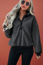 Gray Fleece Pullover Sweatshirt