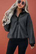 Gray Fleece Pullover Sweatshirt